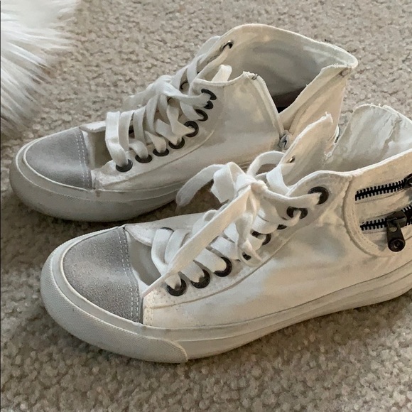 white blowfish shoes